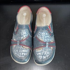 Remonte Navy and Crimson Slip-On Shoes